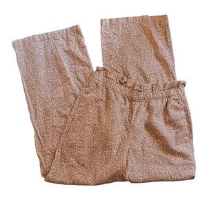 Express Linen Wide Leg Super High Rise Paperbag Pants Spotted Women's Medium